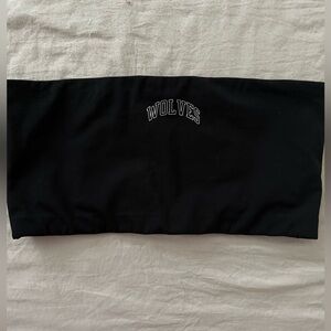 Darc Sport Black Tube Top with 'WOLVES' Embroidery